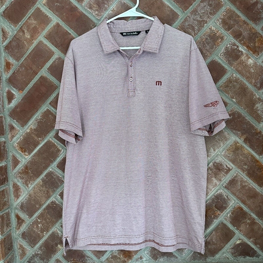 Travis Mathew Golf Polo Shirt Red DALLAS ATHLETIC CLUB Mens‎ Size XL